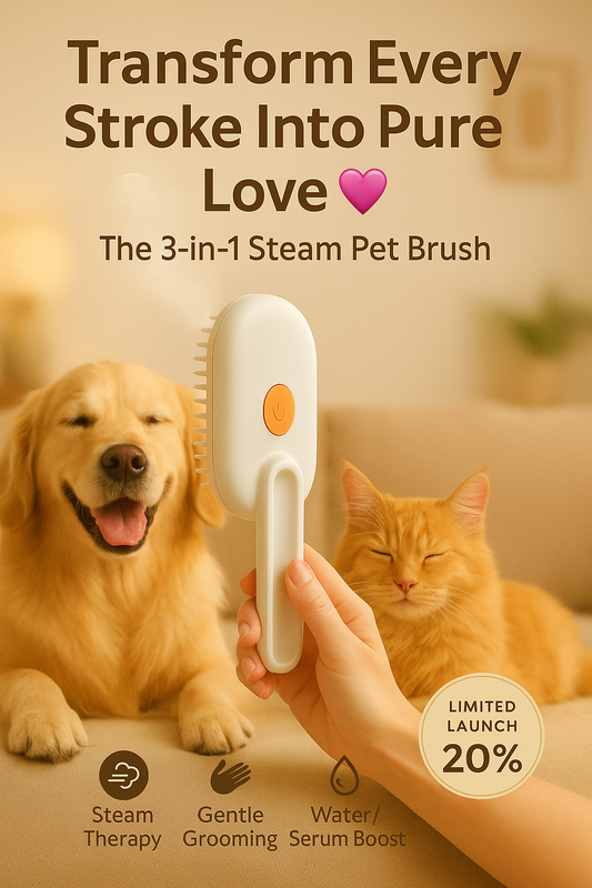 3-in-1 Steam Pet Brush*